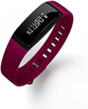 QQPOW Fitness Tracker Bluetooth 4.0 Blood Pressure Heart Rate Monitor Sleep Monitor Calorie Counter Pedometer Sport Activity Tracker for Android and IOS Smart Phone iPhone (Wine Red)