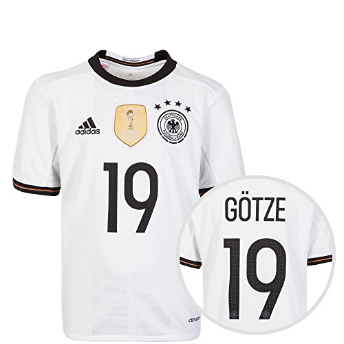 adidas DFB Trikot Home EM 2016 mit Name und Nummer Kinder Mario Götze, 176 – XL