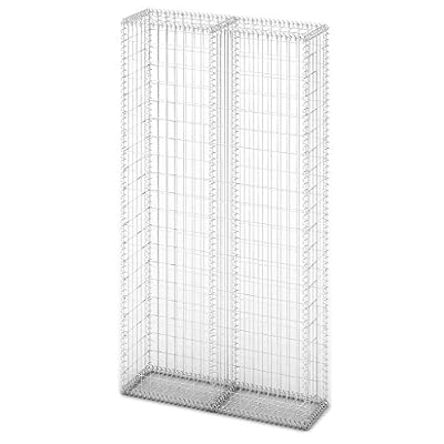 vidaXL Panier de Gabion Acier Galvanisé Argenté 85x30x200 cm Clôture de Jardin