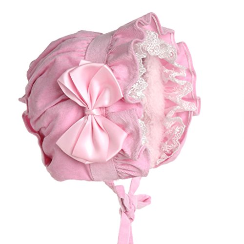 Hanakimi® Cold Weather Baby Royal Bonnet Handmade KM047 (XS/3M, Pink)