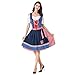 Produktbild ToDIDAF Kleid für Damen Frau Mädchen Bayerisches Oktoberfest Theme Maidservant Kellnerin Cosplay Kostüme für Halloween Oktoberfest Blau M