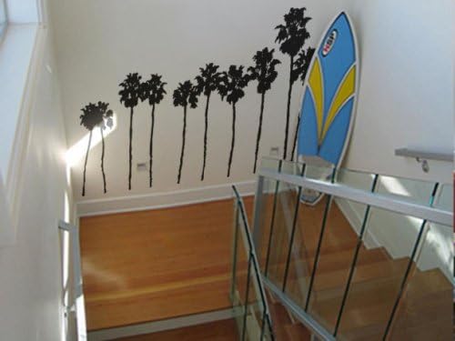 Stickerbrand© Nature/Beach House Vinyl Wall Art Southern California Palm Trees Wall Decal Sticker - Multiple Colors Available, 84" x 117" (7 ft. Tall). Easy to Apply &amp; Removable. Includes FREE Application Squeegee
