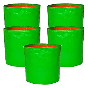 S.K.Indoor Outdoor Grow Bags.15 x 15 inch.Pack of 5 Bags, 220 GSM Strong, UV stabilized HDPE .Green Colour for Plants and Terrace Gardening ,Leafy Vegetable Planting.( Package Contain - 5 Bags)