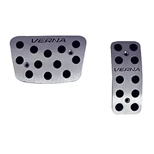 KMH 2 Pc Anti Slip Pedal Cover Kit for Hyundai Verna A/T DIY Accelerator and Brake (Drilling Required)