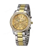 Geneva - goldene Damen Uhr mit Stahlarmband