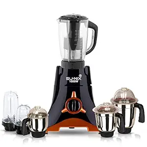 Su-mix Black Color 1000Watts Mixer Juicer Grinder with 6 Jar (2 Bullet Jar, 1 Juicer Jar with Filter, 1 Large Jar, 1 Medium Jar and 1 Chutney Jar) SA20-SMX-666 Make in India