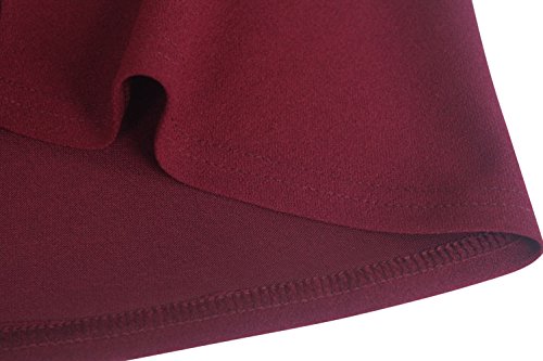 Damen Schulterfreies Kleid Elegant Skaterkleid Kurz Cocktailkleid Asymmetrisch Abenkleid Festlich Partykleid - 8