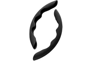 WAMBERE 2 Stück Auto Lenkradhüllen Lenkrad Abdeckung,Wildleder Universal Lenkradhülle Lenkradabdeckung,segmentierter Lenkradschutz, Anti-Rutsch und langlebig für Lenkräder jeder Größe,Schwarz