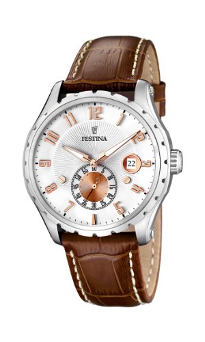 Festina Herren-Armbanduhr XL Klassik Analog Quarz Leder F16486/3 Festina Herren-Armbanduhr XL Klassik Analog Quarz Leder F16486/3
