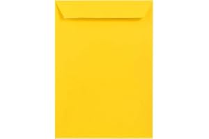 4ABOXES LTD C4 Coloured Envelopes for A4 Paper/Card Peel & Seal Flap Envelopes Pack of 100 (Yellow Peel & Seal)