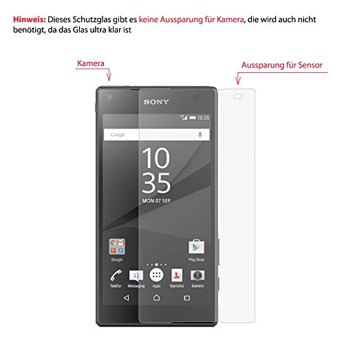 PLT24 Panzerglas Schutzglas 9H Hartglas Glasfolie Displayschutzglas Schutzfolie Display Folie für Sony Xperia Z5 Compact - 2