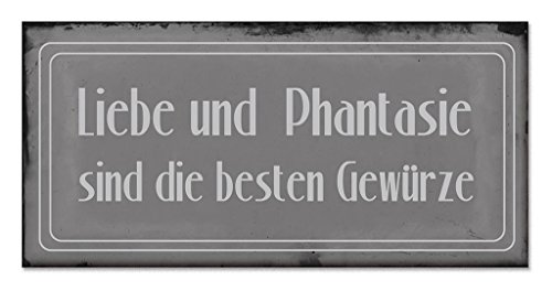 3 Blech-Schilder im Set mit Kette – Metallschilder Küchenschilder Küche Sterneküche Sternekoch – 3er Set Sprüche Shabby Chic rostig Koch Wanddekoration Deko Wandobjekt - 4