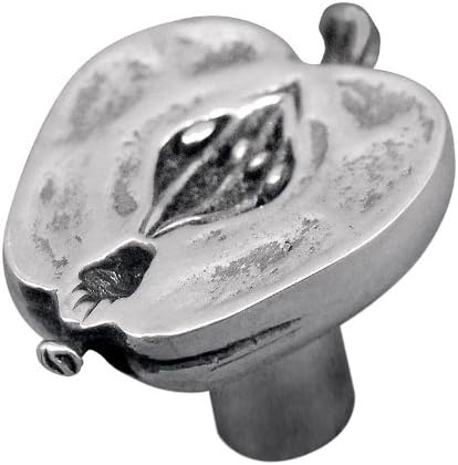 Vicenza Designs K1080 Fiori Apple Knob, Large, Polished Silver