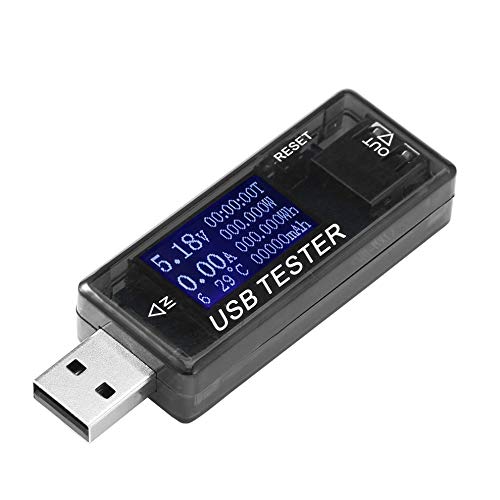 Negro mini portátil 0-150W Poder 0-99999 Mah Capacidad 0-999.999Wh Electical Energía pantalla digital multifunción USB Tester