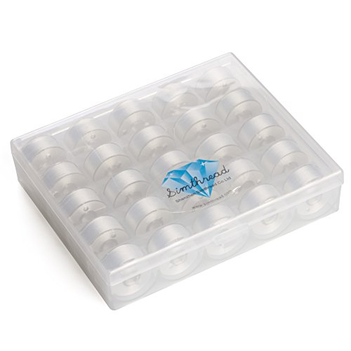 Simthreads Typ A Stickerei vorgewickelten Spulen Gewinde – 25pcs/pack, Weiß, für Brother / Babylock / Janome / Singer Stickereimaschine - 3