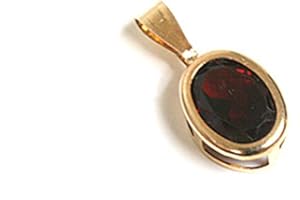 Peninsula Jewellery 9ct Gold Garnet Oval Pendant without chain