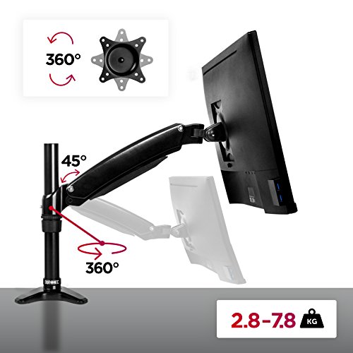 Duronic DM551X1 Monitor-Tischhalterung für einen LCD/LED Computer Bildschirm / Fernsehgerät mit Neig, Schwenk und Rotierfunktion - 6
