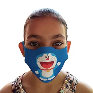 Lionsmill New Anti-Pollution Dust polyester doremon cartoon face Mask For Boys and Girls (Set of 3) Multicolour