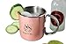 Produktbild RedScarf home Original Design Moscow Mule Kupfer-Becher, Handgemacht aus Edelstahl mit Kupferbeschichtung | Cocktail-Krug mit 450ml Füllmenge | Ideal für eiskalte Gin- und Vodka-Longdrinks