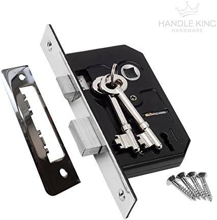 Internal Door Lock - 3 Lever Mortice Sash Lock with Brushed Chrome Finish 76mm/57mm Backset