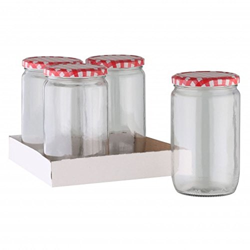 (Viva Haushaltswaren – 4 Einmachgläser 720 ml / Einkochgläser mit Schraubverschluss, inkl. einem Einfüll-Trichter) - 2