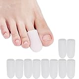 Gel Toe Caps,5 Pairs/Pack for Toes, Finger Cover,Toe Protectors,Toe Sleeves,for Corns Remover, Callus Cushion, Bunion Treatmen (White,10 Pcs M Size Toe Caps)