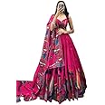 MR CREATION Women's Wedding Special Floral Lehenga Choli with Foil Print & Gotta Patti Dupatta(PINK)
