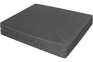 Brillars Garden Chair Foam Cushion For Rattan Furniture - Water-Resistant Zip Removable Cover, Multi Use Indoor Outdoor Chairs Patio Office Pads, Thick Cushions (50x50x10cm, Charcoal)