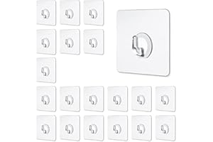 BAPAO 20 Stk. Magischer Haken, Transparenter Selbstklebende Haken, Ohne Nägel Abnehmbar, für Küche, Bad, Türwand Max. 3 kg
