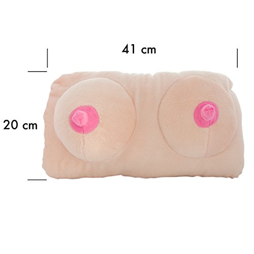 VENKON – Plüsch Dekokissen „Die Möpse“ Kissen in ausgefallener Busen Optik – 42 x 24 x 17 cm - 4