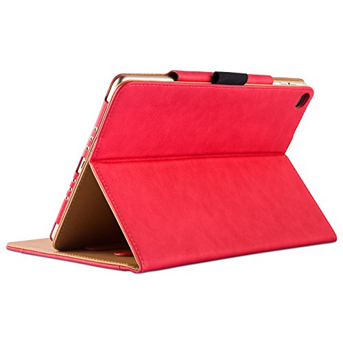 iPad Air, Air 2 & iPad 9.7″ 2017 Hülle – JAMMYLIZARD Ledertasche Smart Cover mit Standfuktion für iPad Air (5. & 6. Generation) & iPad 9.7″ 2017, ROT & HONIG, [MIT STIFT & STIFT-HALTER] - 4
