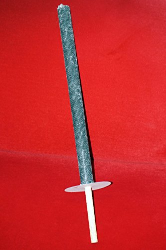 5x Wachsfackel schwarz mit Holzstab und Handschutzteller / je 75 min Brenndauer - 4