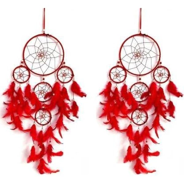 Dream Catchers PWYXSA Handmade Dream Catcher - Native American Feather Wall Hanging For Bedroom & Car Handmade Native American Feather Wall Hanging
