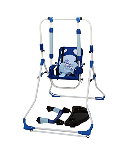 Clamaro 4 in 1 Babyschaukel ‚SWING‘ in 6 Motiven – Indoor Baby Schaukel, Wippe, Liege und Hochstuhl in einem, Sicherheitsgurt mit Bügel, gepolsterter Sitz, kompakt zusammenklappbar - 3