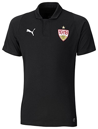 Preisvergleich Produktbild Puma Fußball VfB Stuttgart Casuals Polo Shirt Herren Schwarz Gr XXXL