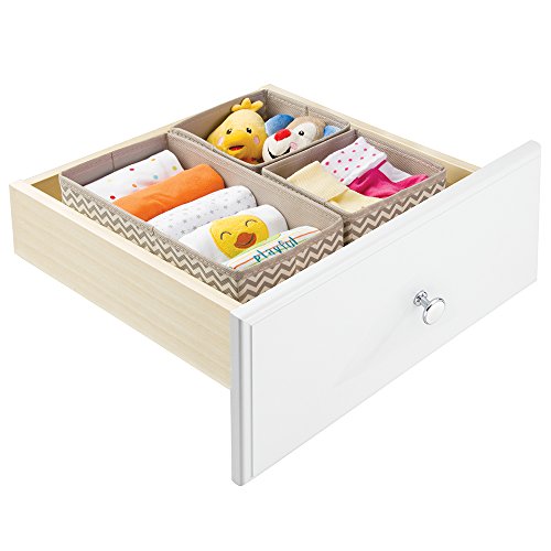 InterDesign 04301EU Chevron Weicher Aufbewahrungskasten, 3-teiliger Accessoire-Organizer, taupe / naturfarben - 4