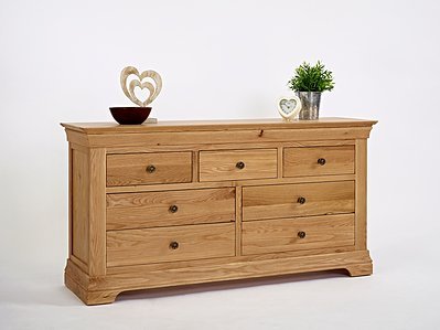 Calais Solid Oak Bedroom Furniture 3 Over 4 Drawer Chest