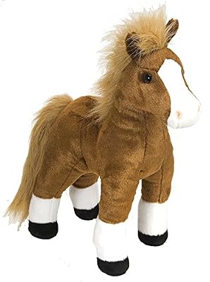 Wild Republic Republic-16994 Peluche Cheval Cuddlekins, Jouets, 30cm, 16994, Brun