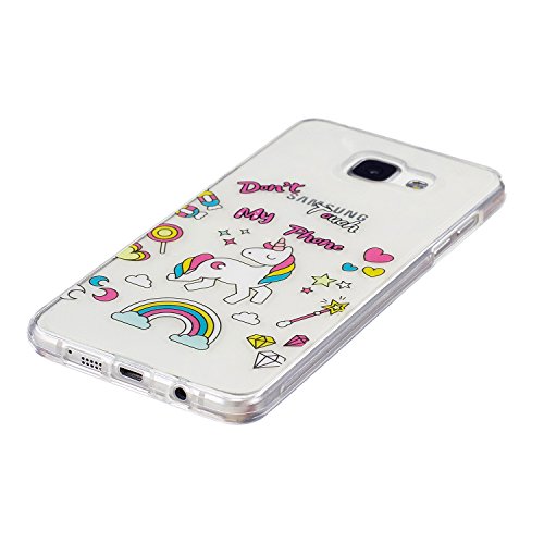 Galaxy A3 2016 Hülle, Silikonhülle für Galaxy A3 2016 , Edaroo Cute Cartoon Regenbogen Einhorn Muster Urtradünne Stoßfeste TPU Handy Case Kratzfeste Handyhülle Handy Schützt Hülle Tasche Backcove für Samsung Galaxy A3 2016 – Don’t Touch My Phone - 3