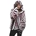 Produktbild VJGOAL Damen Jacke, Damen Weiche Flauschige Pullover warme Winter Outwear Langarm mit Kapuze Jumper Sweatshirt Oversize Mantel (Violett, 38)