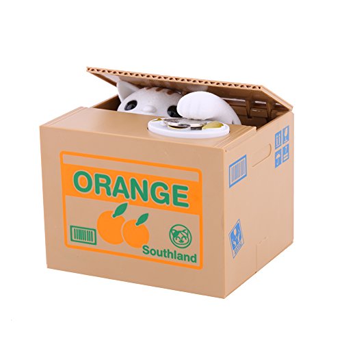 Elektrische Münzbehälter Elektrische Katze Spielzeug Interessante Geschenk für Kinder (Orange Katze) - 5