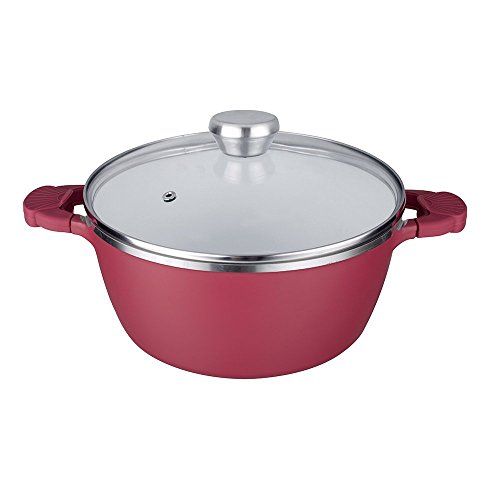 Aluguss Kochtopf 7.Tlg Set Topf Aluminum Keramik Antihaft INDUKTION IM-1007CR Aluminum Kochgeschirr- SET ROT - 2