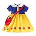 Produktbild WINLISTING Kindertag Kleinkind Kinder Baby Mädchen Kleidung Kurzarm Print Party Prinzessin Kleid + Tasche Set (Gelb, 130)