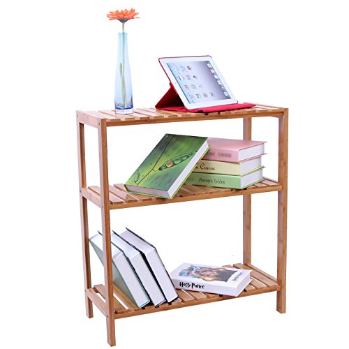 Songmics 3 Ablagen Badregal Badezimmerregal Küchenregal Schuhregal Standregal Bambus Regal 59 x 26 x 66 cm BCB33Y - 3