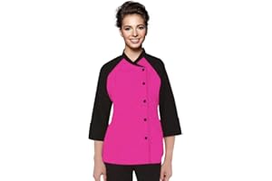 Uniformates Neue Kochmantel-Jackenuniform mit 3/4-Ärmeln für Damen, ideal für die Gastronomie, Caterer und kulinarische Profis