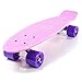 Produktbild Vibe® Mini-Skateboard aus Kunststoff im Retro-Stil Skater 56 x 15 cm, gesamtes Skateboard inklusive 7 ABEC-Rollen - große Farbauswahl, Pastel - Pink Deck / Purple Wheels