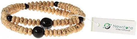 Newstone Nenju Bracelet Heart Sutra Engraved Onyx with 108 beads Seigetsu seeds
