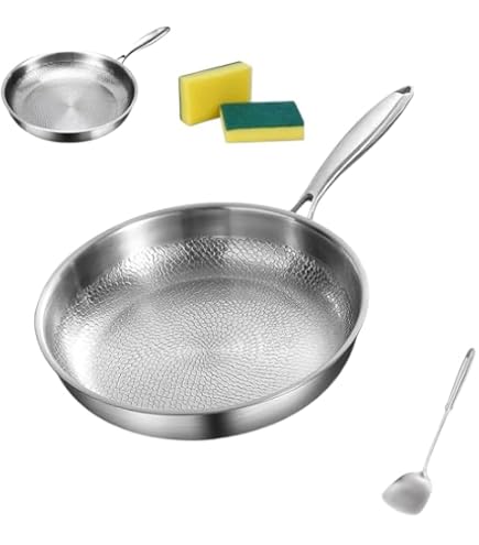 Padella In Titanio Antiaderente 24 Cm Con Coperchio, Senza Rivestimento, Per Induzione E Fornelli, Sana E Resistente Ai Graffi