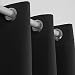 Deconovo Solid Curtain Ring Top Curtain Thermal Insulated Blackout Curtain for Bedroom 140x180 cm Black 1 Panel