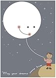 DecoKids LI0013 - Lámina infantil, diseño luna y niño, 20 x 30 cm